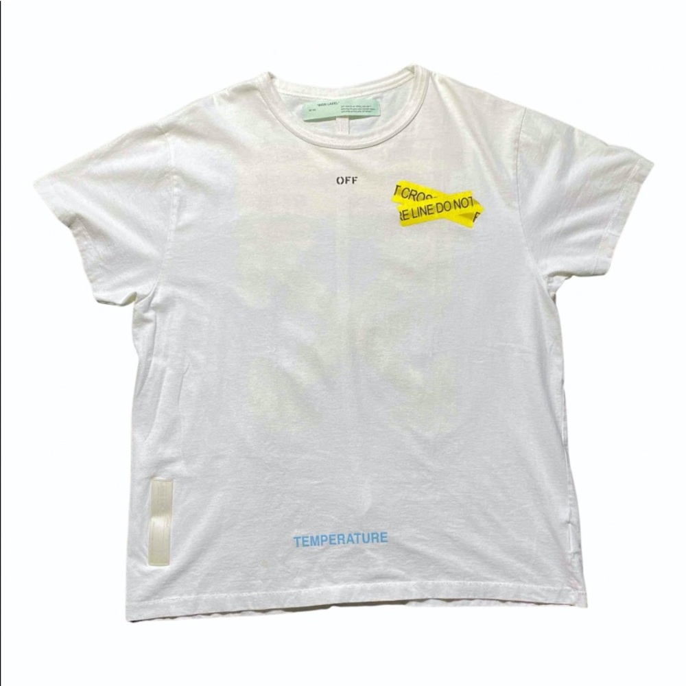 Off white fire tape tee